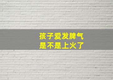 孩子爱发脾气 是不是上火了